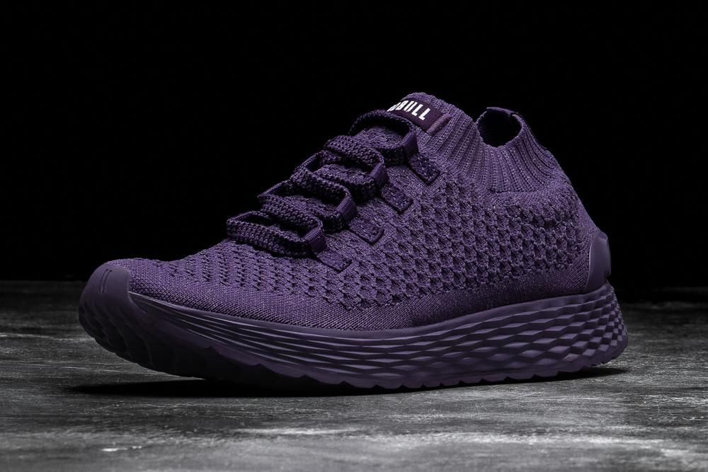 Chaussure Running NOBULL Homme Violette - Chaussures NOBULL Plum Reflective Knit Runner,France (9785